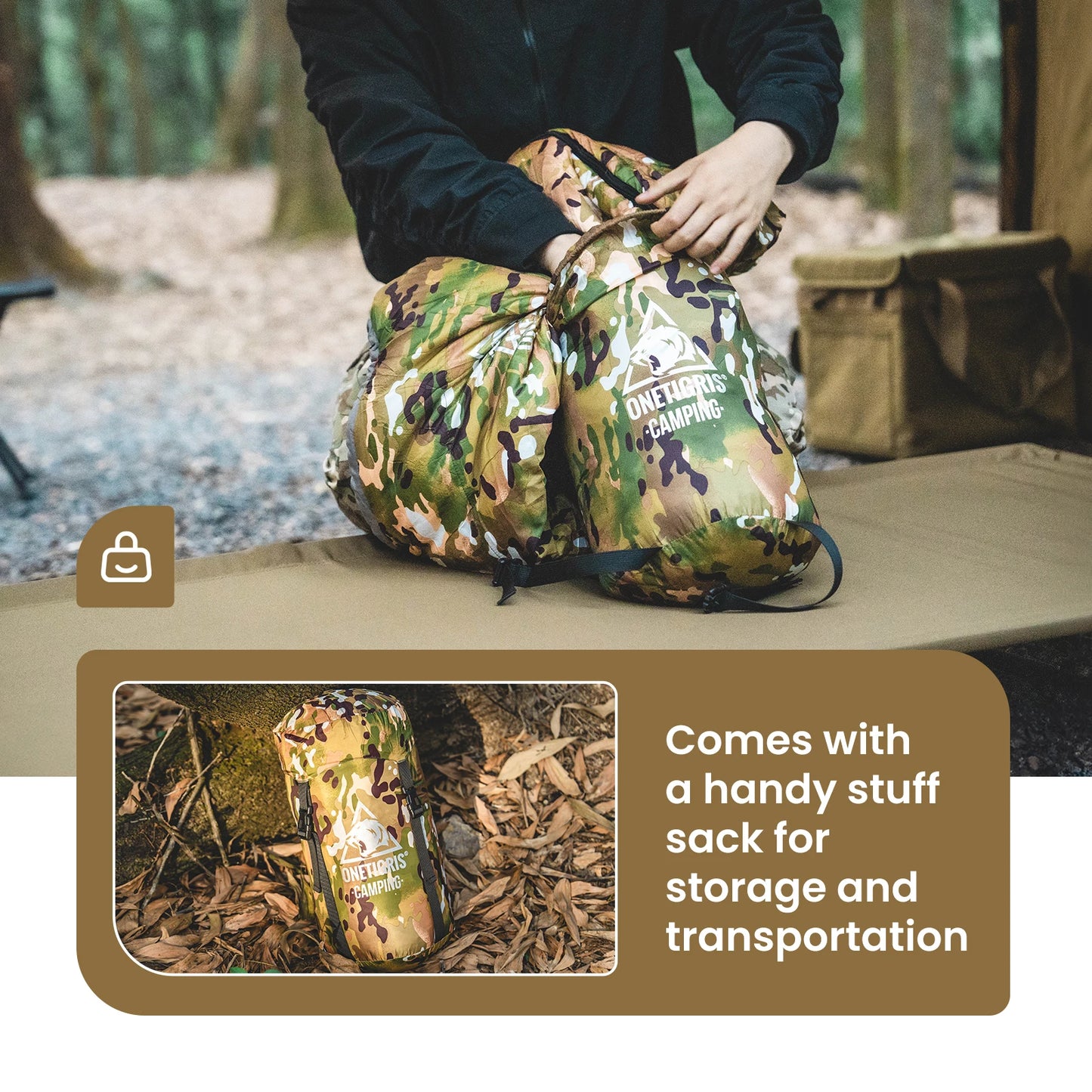 Camo Mummy Sleeping Bag 0~15C