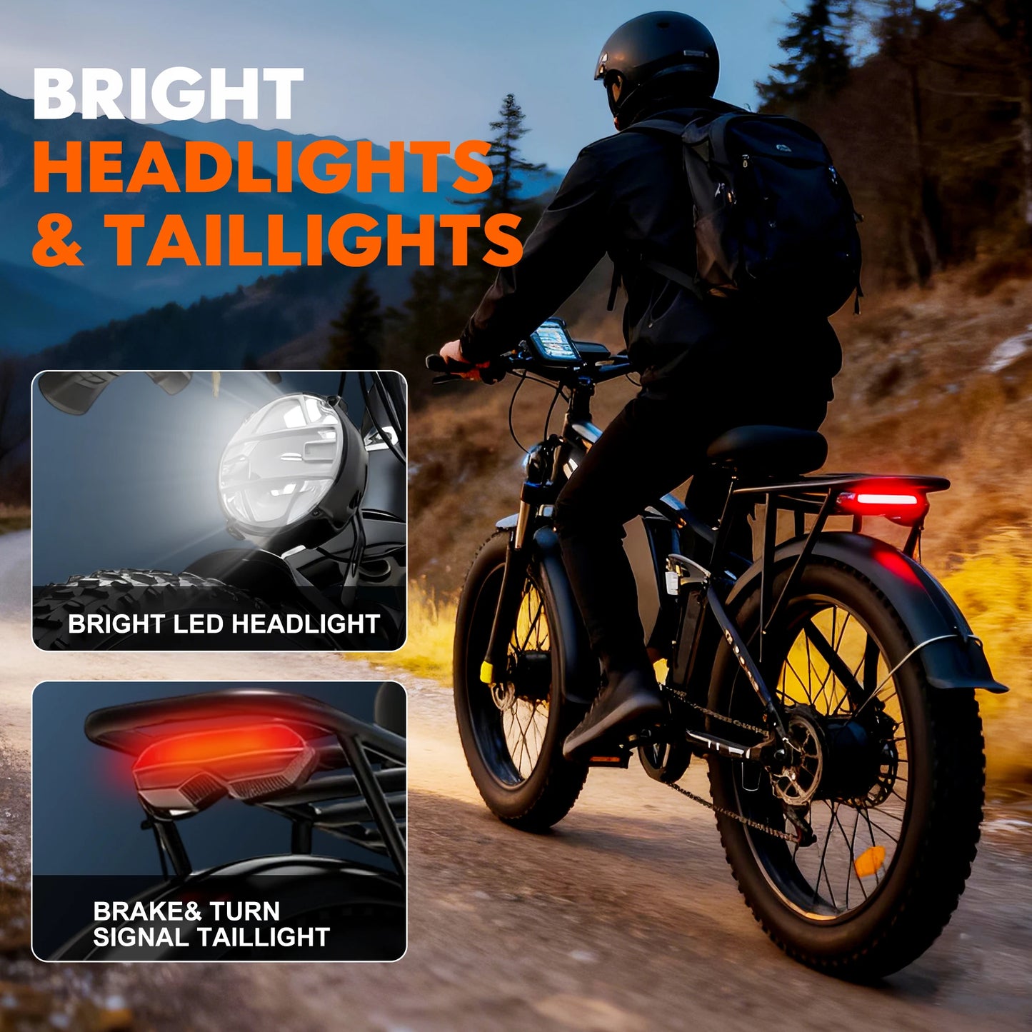 Da03 Electric Bike for Adults, 6000W Dual Motor, 60V25AH Battery, 45MPH, 26 x 4" Off-Road Mountain E-Bike Dual Shock Absorbers