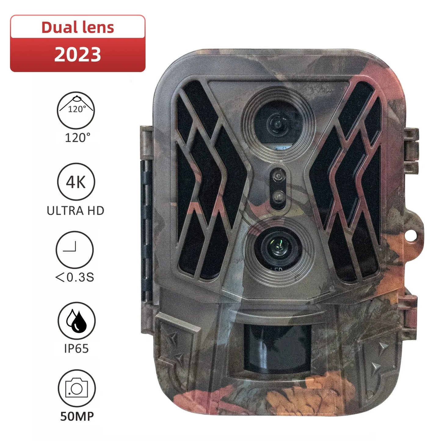 Outdoor Trail Camera 50MP 4K HD Night Vision Trap Game Infrared Induction Triggered Photo Video Waterpoof Wildlife Scouting Cam