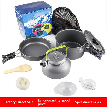 Camping Outdoor Supplies Lightweight Aluminum Kettle & Teapot Cookware Portable Camping Set