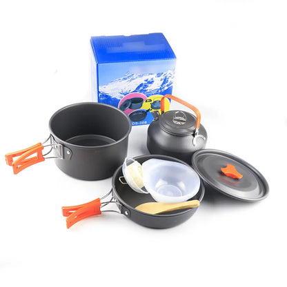 Camping Outdoor Supplies Lightweight Aluminum Kettle & Teapot Cookware Portable Camping Set