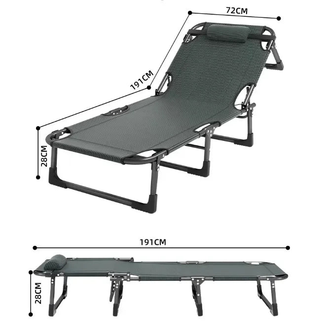 Black Portable Folding Camping Cot with 4-Position Adjustable, Oxford Cloth Cot for Camping & Traveling, Load Capacity 120 KG