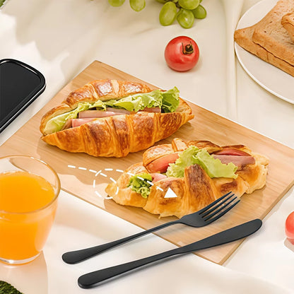 Utensils With Case Stainless Steel Travel Cutlery Set Portable Silverware Fork Spoon Tableware Camping Picnic Work School Lunch