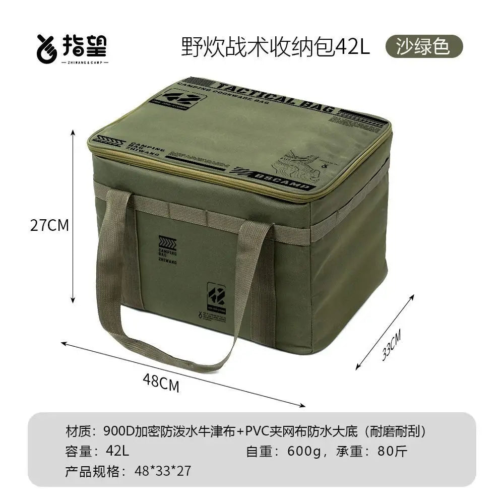 Outdoor Camping Storage Bag Large-capacity Folding Picnic Equipment Storage Box Tableware and Kitchenware Storage Box