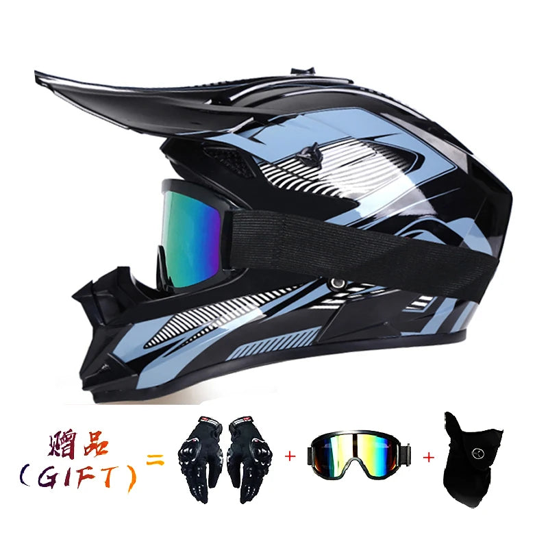 VGV Motocross Motorcycle Helmet Off-Road Helmet DOT certified Three Piece Giveaway Men Women Adult child Available all seasons