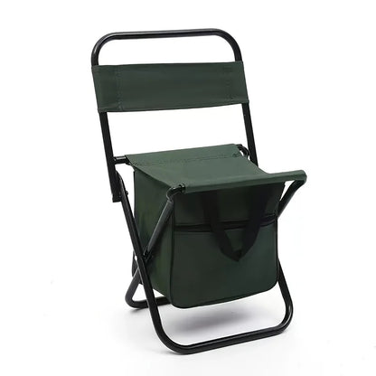 Portable Folding Camping Chair, Lightweight Backrest Stool for Outdoor Hunting Fishing, Load-Bearing