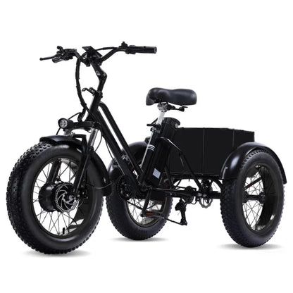 48V500WElectric Tricycle for Adults Brushless Motor Folding Trike Ebike Folding E-Tricycle with Large Basket and Lithium Battery