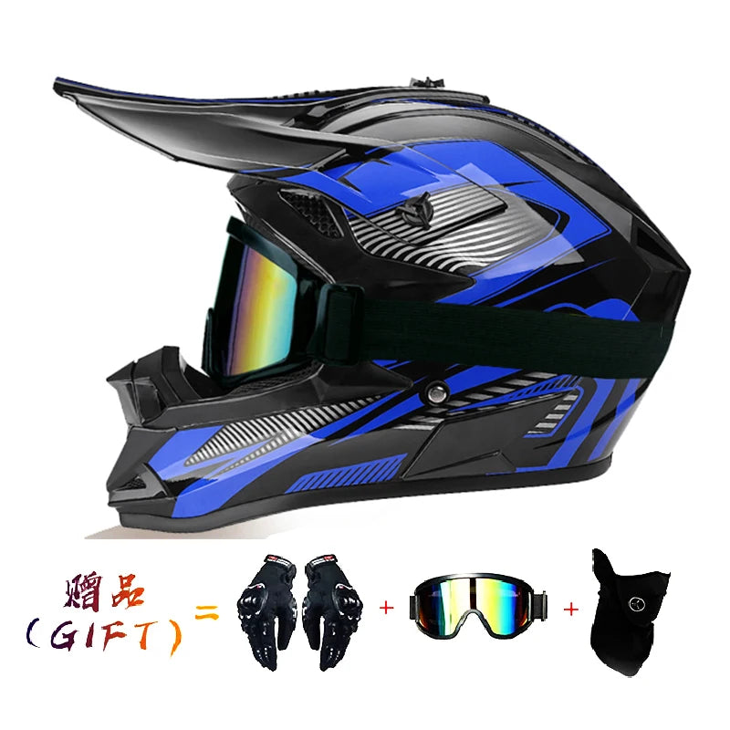 VGV Motocross Motorcycle Helmet Off-Road Helmet DOT certified Three Piece Giveaway Men Women Adult child Available all seasons