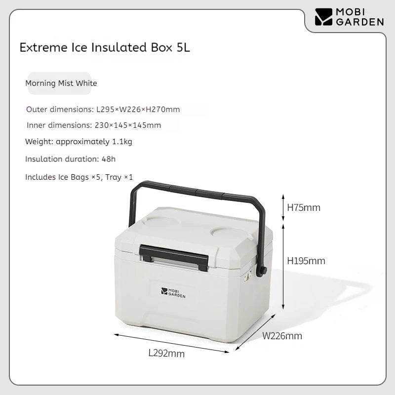 MOBI GARDEN 22L/16L/5L Insulation Ice Box Portable Camping Outdoor Picnic Fresh Food Grade Car Refrigerator Freezer Cooler Box