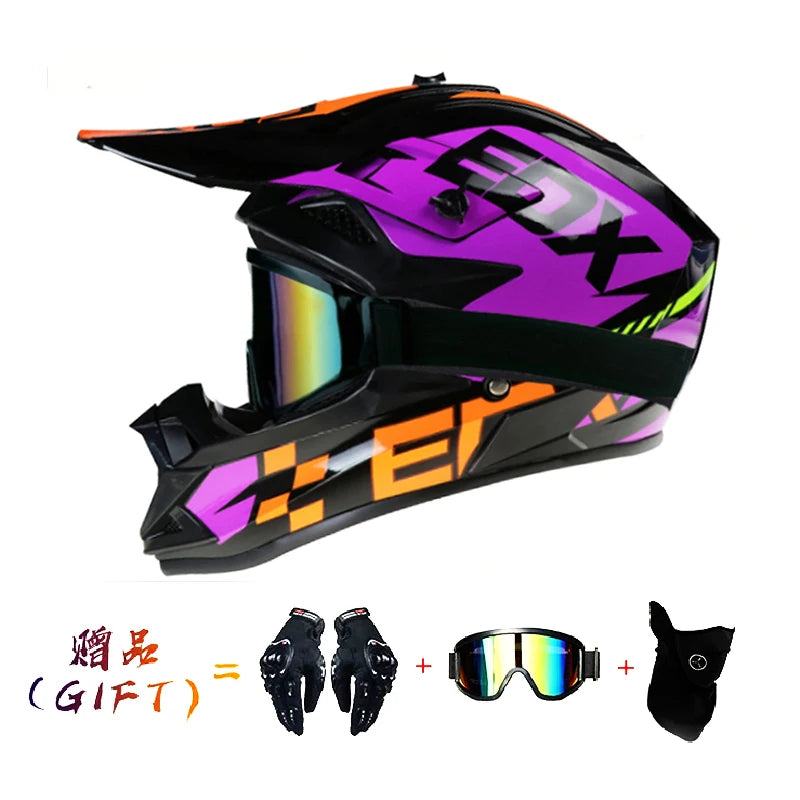 VGV Motocross Motorcycle Helmet Off-Road Helmet DOT certified Three Piece Giveaway Men Women Adult child Available all seasons