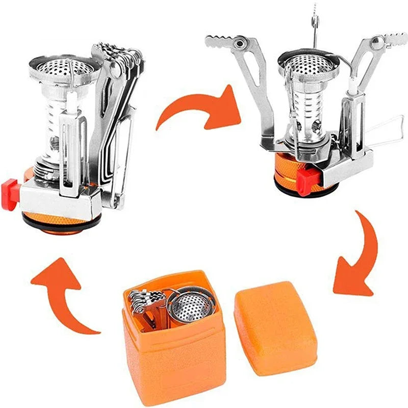 Gas Cooker Camping Accessories  Portable Outdoor Camping Aluminum Alloy Ultra Light Picnic Cooking Camp Stove Survival Furnace
