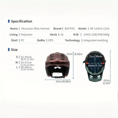 BATFOX Mountain bike helmet men's 3/4 bicycle helmet mtb casco outdoors sports cycling enduro helmet for bicycle casco ciclismo