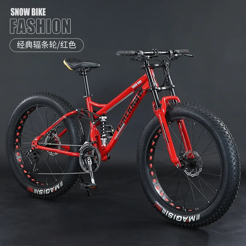 26inch Aluminum Alloy 4.0 Fat Bicycles Mountain Fat Bike / Five Blade  Fatbike Mountain Bike Disc Brakes Snow Bike