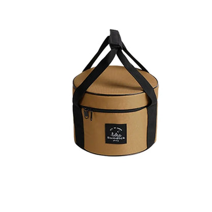 Professional Oxford Cloth Picnic Bag Cylindrical Waterproof Dinnerware Organizer 9/14L Pot Storage Bucket BBQ