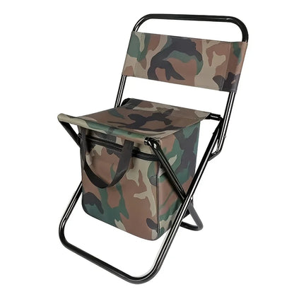 Portable Folding Camping Chair, Lightweight Backrest Stool for Outdoor Hunting Fishing, Load-Bearing