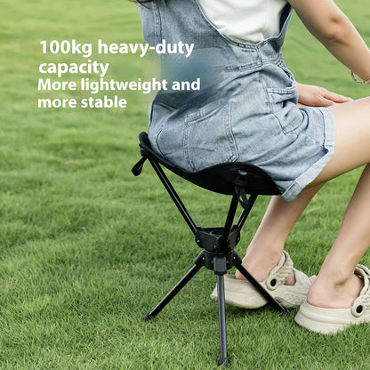 Mountainhiker Ultralight Portable Folding Stool, Compact Outdoor Camping Chair, 360° Rotation, Picnic, Fishing, Camping Stool