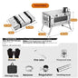 430 Stainless Steel Portable Tent Stove Foldable with Side Glass Chimney Burner Camping Wood Stove Heating Cooking Grill