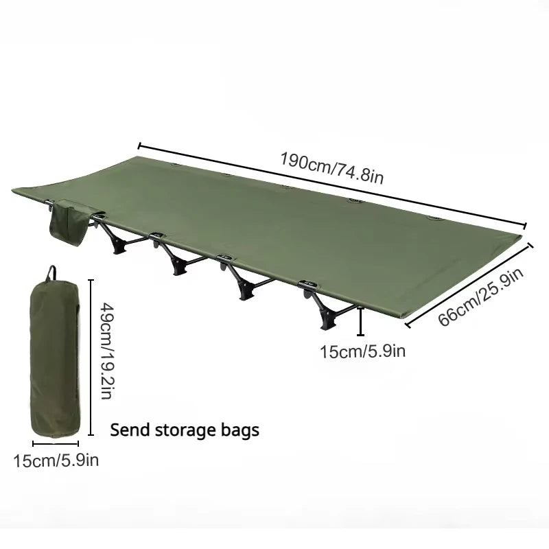 WESTTUNE Camping Cot Portable Folding Bed Outdoor Ultralight Compact Tent Bed for Camping Travel Backpacking Hiking Sleeping Cot