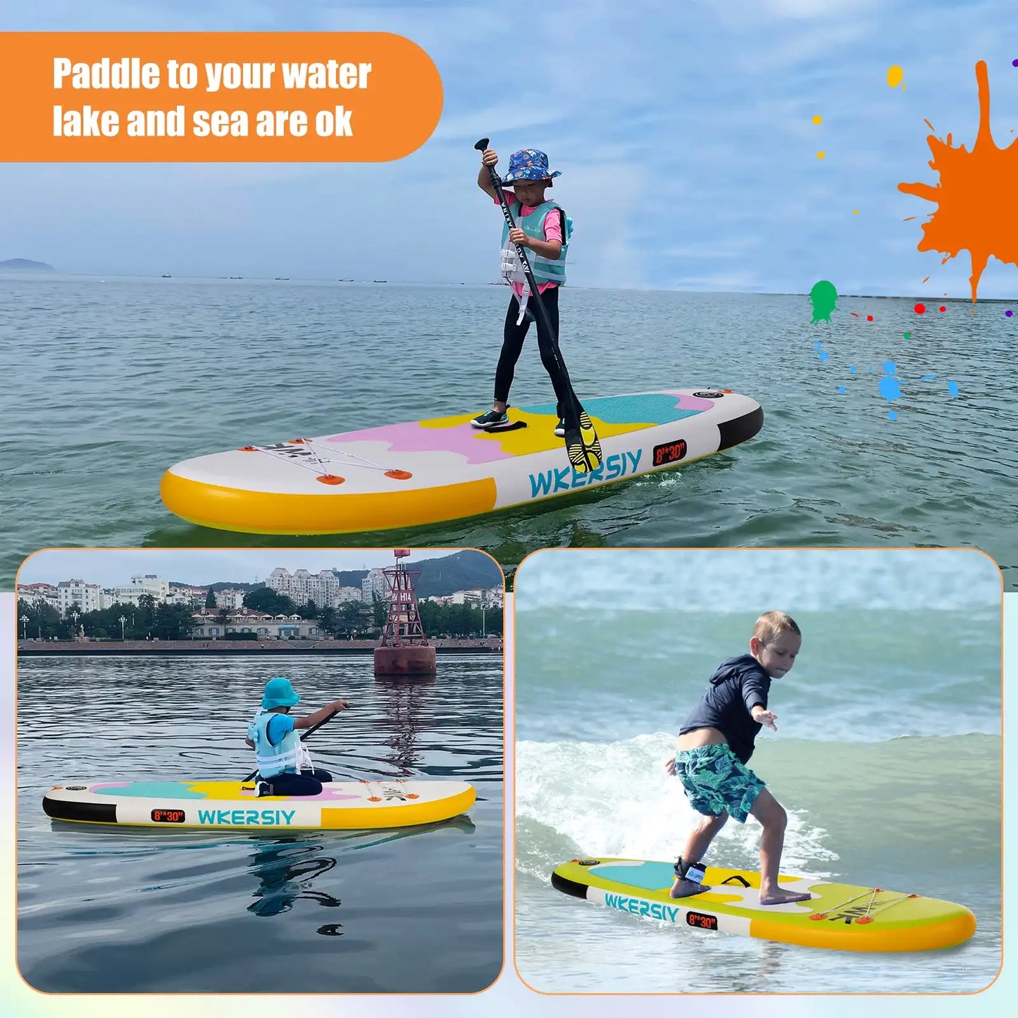 8ft Green Kids SUP Ultra paddle Board,