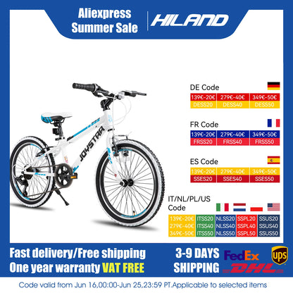 JOYSTAR 20 24 Inch Kids Bike for Boys Girls Ages 7-12 Years Mountain Bike for Kids with 1-Speed/7-Speed Drivetrain,Kids' Bicycle