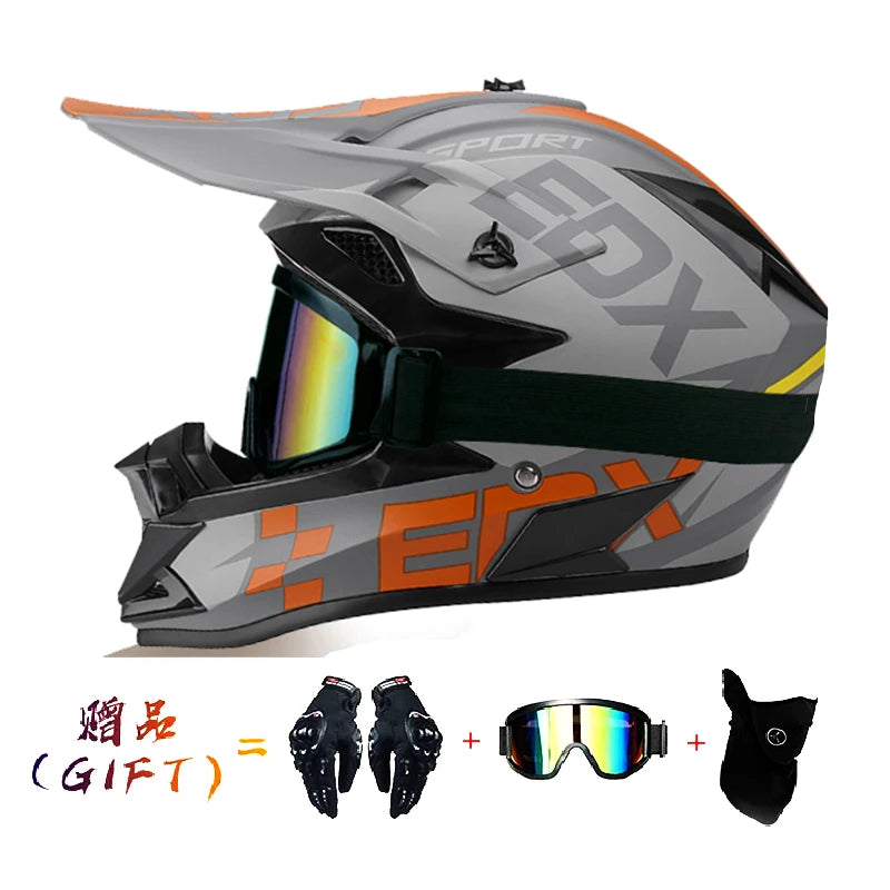 VGV Motocross Motorcycle Helmet Off-Road Helmet DOT certified Three Piece Giveaway Men Women Adult child Available all seasons