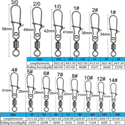 100pcs/box Swivel Snap Pin Rolling Ring Fishing Tackle Box Buckle Hook Kit Wire Connector Rotate Bearing Pesca 35 -100pcs Gear