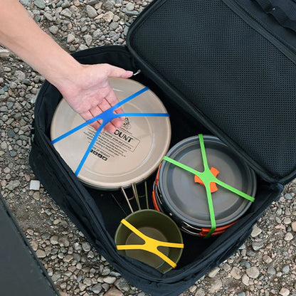 Outdoor Camping H Shape Silicone Straps Tableware Tying Bands 123/195MM High Elasticity Bands Lunch Box Dish Gift Packaging Ties