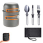 Portable Camping Cookware Set with Utensils for 1-2 People Outdoor Picnic Hiking Backpacking Lightweight Compact