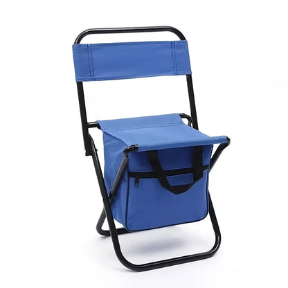 Portable Folding Camping Chair, Lightweight Backrest Stool for Outdoor Hunting Fishing, Load-Bearing