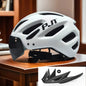 PJT New LED Bike Helmet With Sun Goggle Visor Rechargeable LED Men Bicycle Helmet Sunglasses Shield Road MTB Cycling Helmets