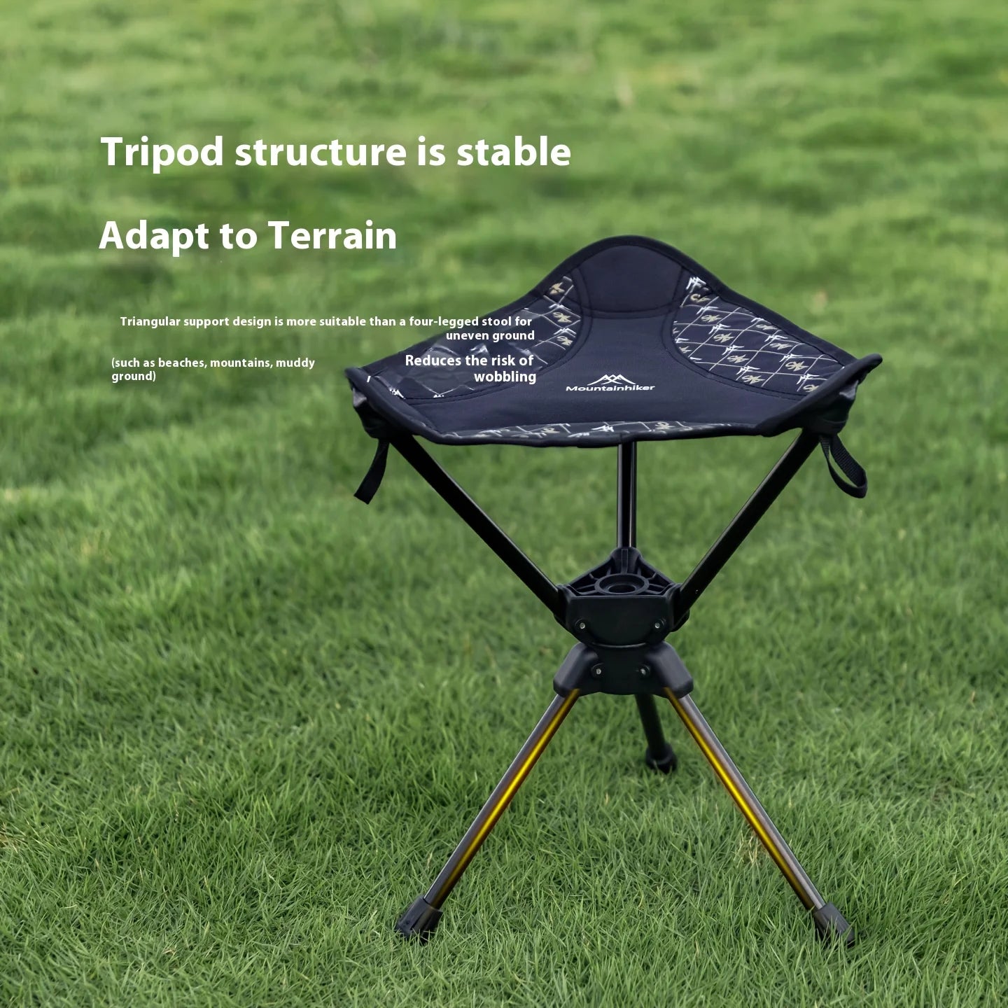 Mountainhiker Ultralight Portable Folding Stool, Compact Outdoor Camping Chair, 360° Rotation, Picnic, Fishing, Camping Stool