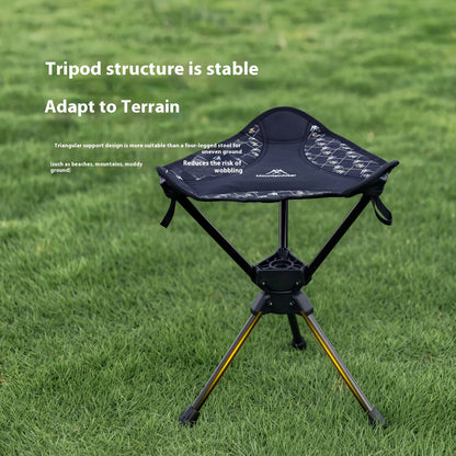 Mountainhiker Ultralight Portable Folding Stool, Compact Outdoor Camping Chair, 360° Rotation, Picnic, Fishing, Camping Stool