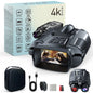 Night Vision Binoculars 4K Infrared 5000mAH Rechargeable 8X Digital Zoom 600 Meters Darkness Goggles 5000mAh Rechargeable, 64GB Card Included for Wildlife Observation & Surveillance