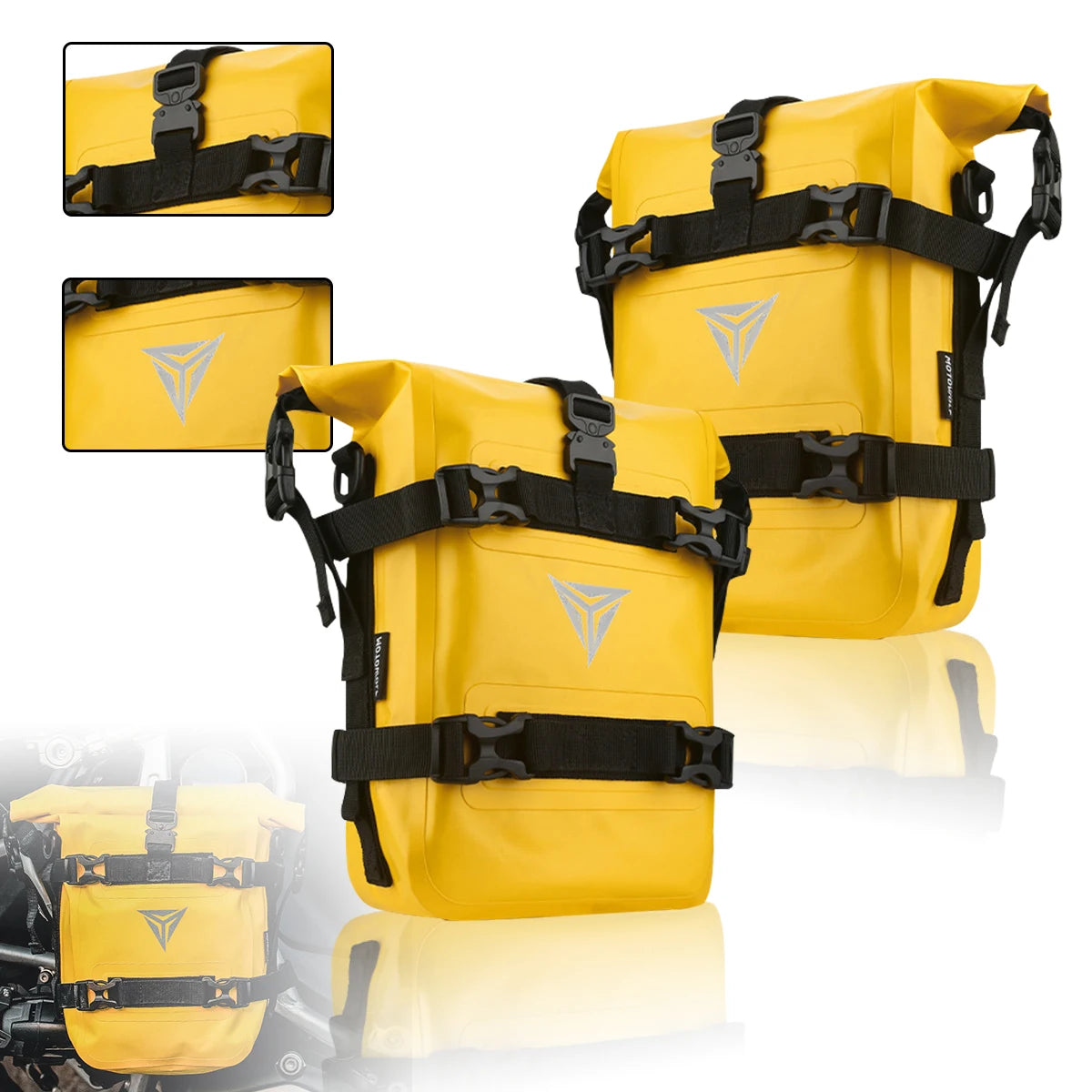 2PCS Motorcycle Bumpers Bag Waterproof 5L-8L Motorcycle Side Frame Bag Motorcycle Crash Bar Bag Universal Tools Storage Bag