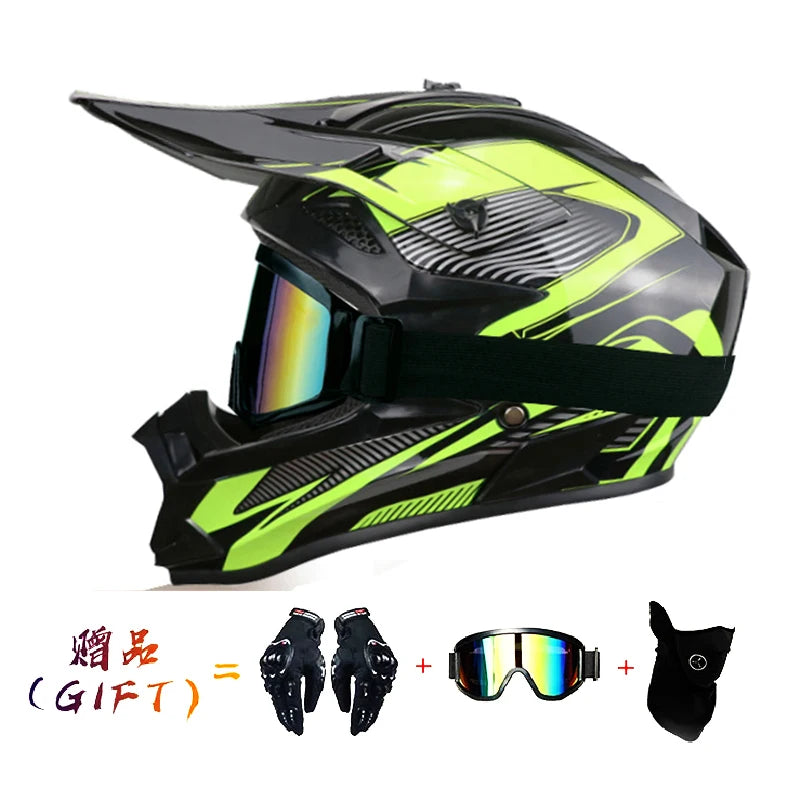 VGV Motocross Motorcycle Helmet Off-Road Helmet DOT certified Three Piece Giveaway Men Women Adult child Available all seasons