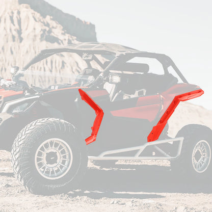 UTV Red Super Extended Fender Flares For Can Am Maverick X3