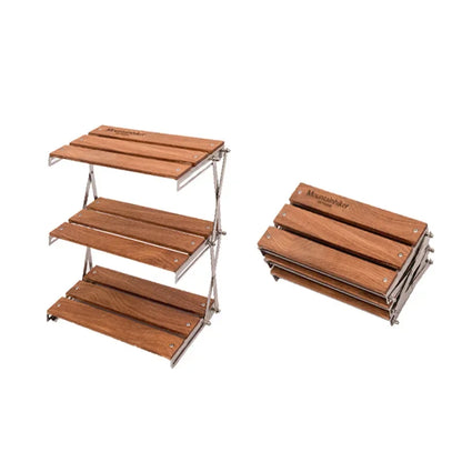 MOUNTAINHIKER Upgrade Outdoor Camping Rack Portable Three-tier Rack Easy To Carry Foldable Picnic Camping Barbecue Folding Table