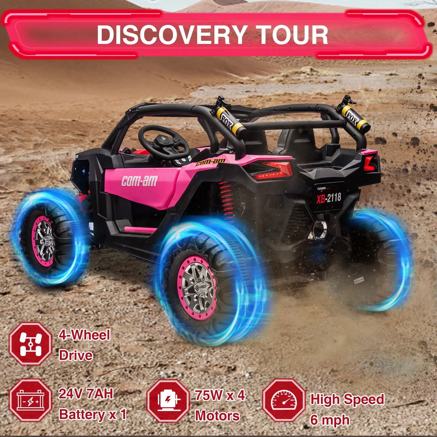 24V 2-Seater UTV 4WD Ride On