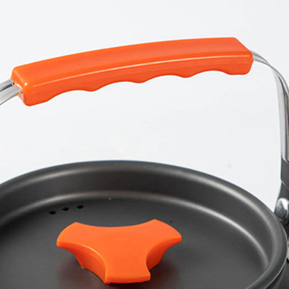 3pcs Camping Cookware Set Portable Non-Stick Aluminum Alloy Pot Pan 1.1L Kettle kit for Outdoor Survival Cooking Supplies