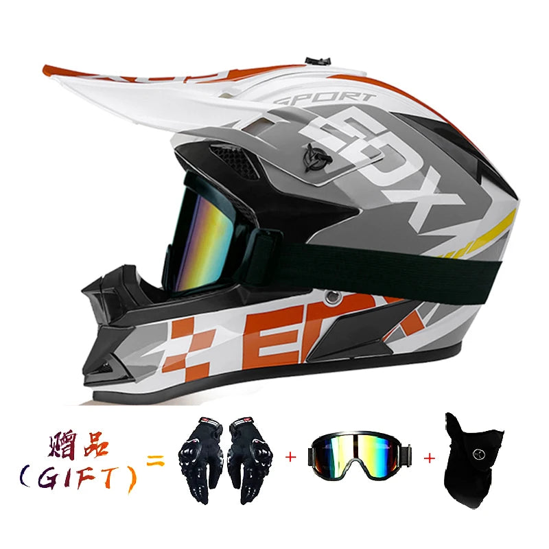 VGV Motocross Motorcycle Helmet Off-Road Helmet DOT certified Three Piece Giveaway Men Women Adult child Available all seasons