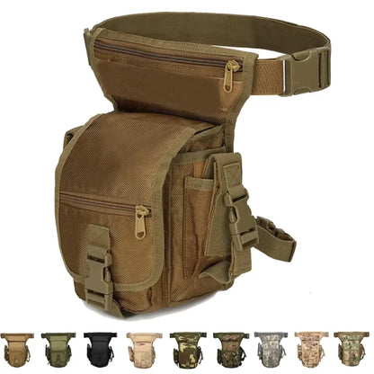 Nylon Tactical Gear Thigh Drop Leg Bag Men Outdoor Hunting Molle Bag Multipurpose Utility Bag for Hiking Camping