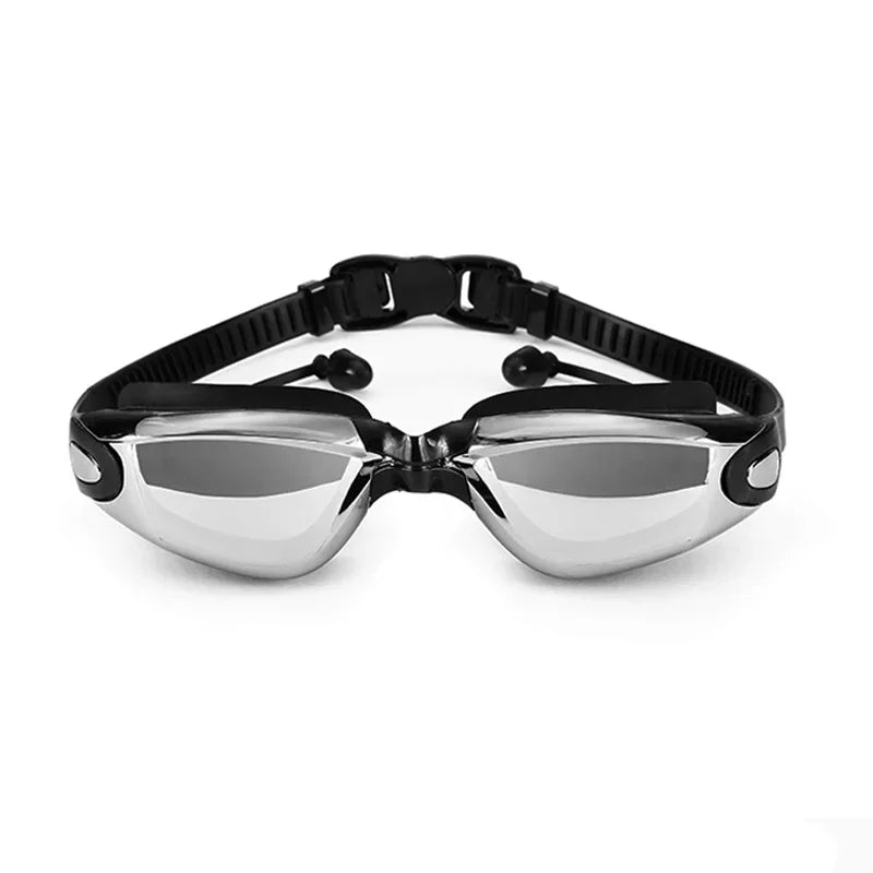 Swimming Goggles Adult Pool Glasses Anti Fog Men Women UV Protection Optical Waterproof Swim Eyewear with Earplugs