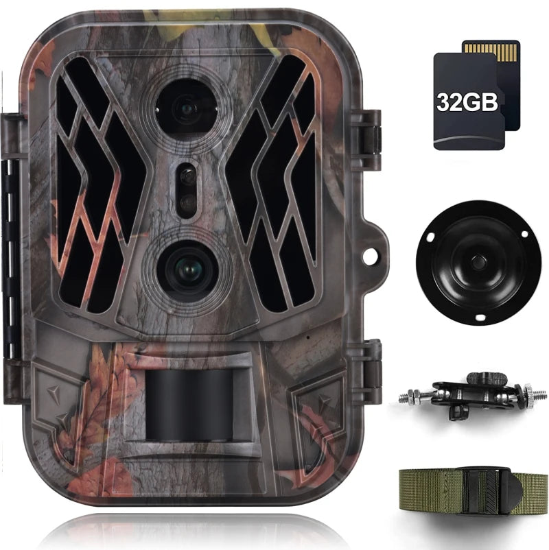 Outdoor Trail Camera 50MP 4K HD Night Vision Trap Game Infrared Induction Triggered Photo Video Waterpoof Wildlife Scouting Cam