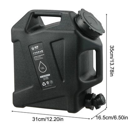 10/12L Outdoor Water Bucket Large-Capacity Portable Camping Water Bag Container with Faucet Driving Water Tank for Picnic Hiking