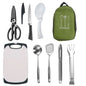 11-Piece Portable Camping Kitchen Utensil Set Multifunctional Outdoor Cooking Tools Kit with Carry Bag for Hiking Picnic BBQ