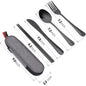 Utensils With Case Stainless Steel Travel Cutlery Set Portable Silverware Fork Spoon Tableware Camping Picnic Work School Lunch