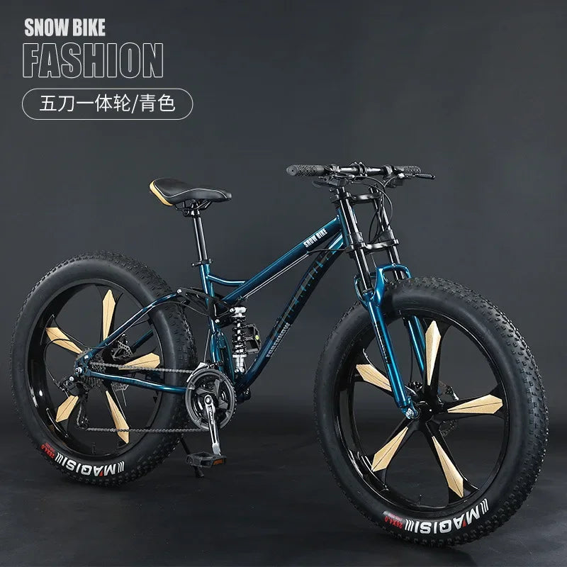 26inch Aluminum Alloy 4.0 Fat Bicycles Mountain Fat Bike / Five Blade  Fatbike Mountain Bike Disc Brakes Snow Bike