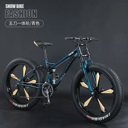 26inch Aluminum Alloy 4.0 Fat Bicycles Mountain Fat Bike / Five Blade  Fatbike Mountain Bike Disc Brakes Snow Bike