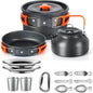 Camping Cooking Set Outdoor Aluminum Lightweight Equipment Camping Cookware Kit For Traveling Trekking Hiking Supplies