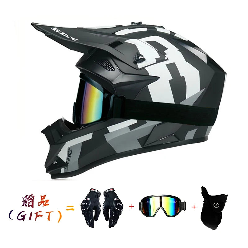 VGV Motocross Motorcycle Helmet Off-Road Helmet DOT certified Three Piece Giveaway Men Women Adult child Available all seasons